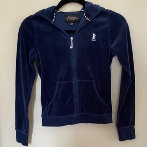 Juicy Couture Icons Blue Velour Zip-Up Hoodie Tracksuit Too